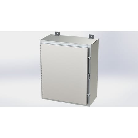 Saginaw Control & Engineering Padlockable Hasp Electrical Enclosures, 24 in H, 10 in D, 20 in W, NEMA 4X, 316 Stainless Steel SCE-24H2010SS6LP